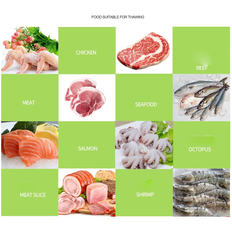 Hurtig afrimningsbakke køkkenafrimning leverer aluminium sikkerhed optø frosne fødevarer kød frugt hurtig afrimning plade bord mikrobølgeovn