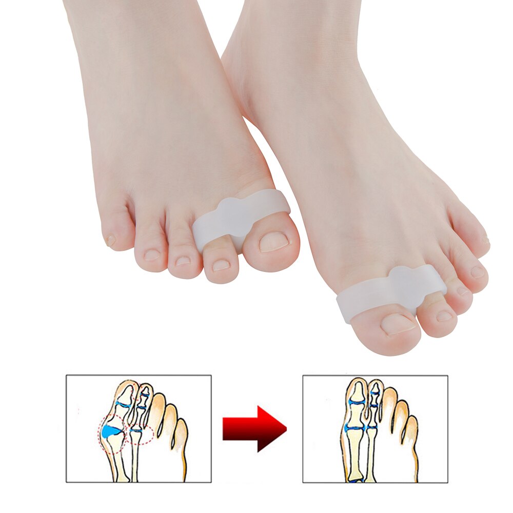 2Pcs Transparent Silicone Gel Toe Straightener Toe Pain Relief Protector Toe Protector Three-hole Little Toe Bunion Foot Care