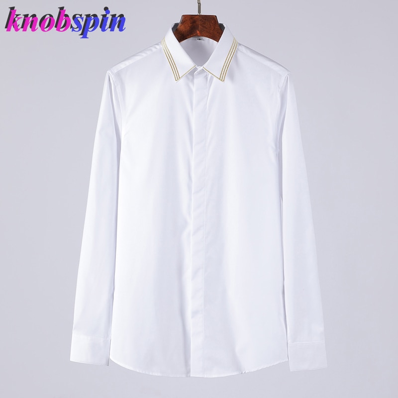 Merke skjorte herre langermet slim casual chemise homme ren bomull business mannlige dress skjorter pluss størrelse camisas