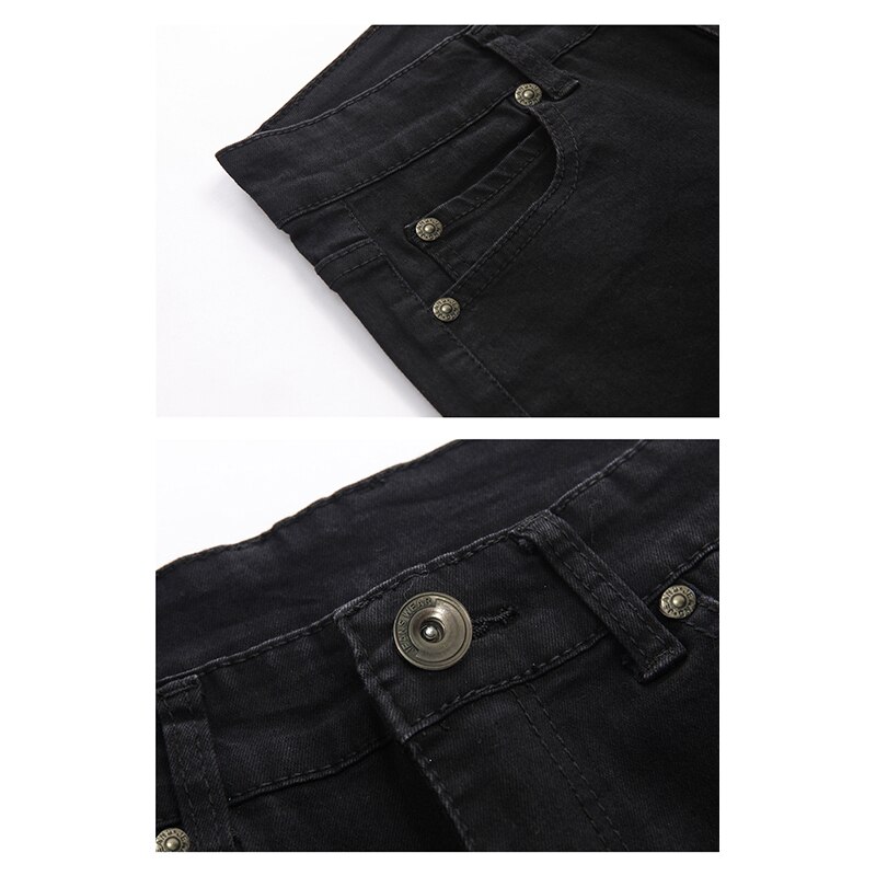 Kstun jeans herre stretch solid sort skinny slim fit forår og sommer fritidsbukser denim herrebukser cowboys jeans hombre