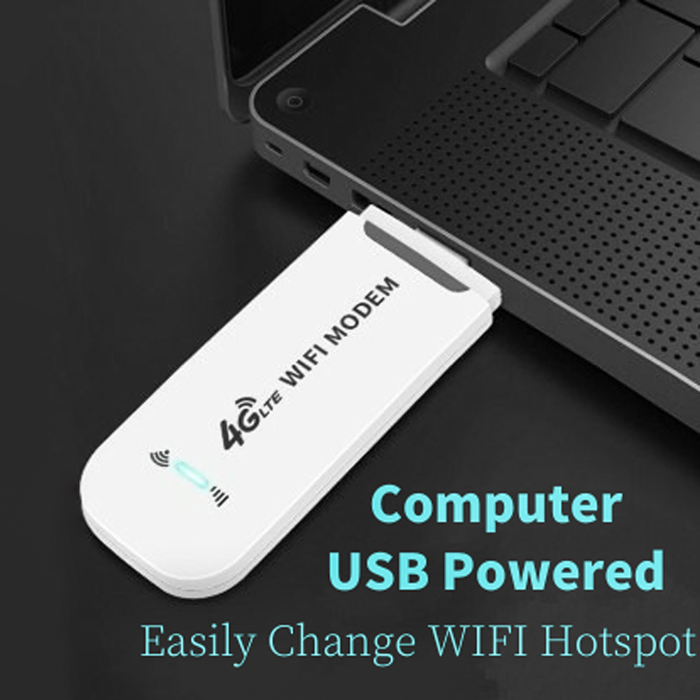 4G LTE Universal Router 150Mbps Dongle USB Network Card Unlocked Wireless Home High Speed Small WiFi Modem Adapter White