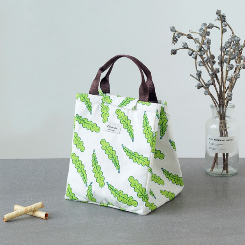 Bærbar termisk matpose med stor kapasitet sammenleggbar gjenbrukbar matpakke i lerret reisemat veske termopose matboks kvinner menn: B