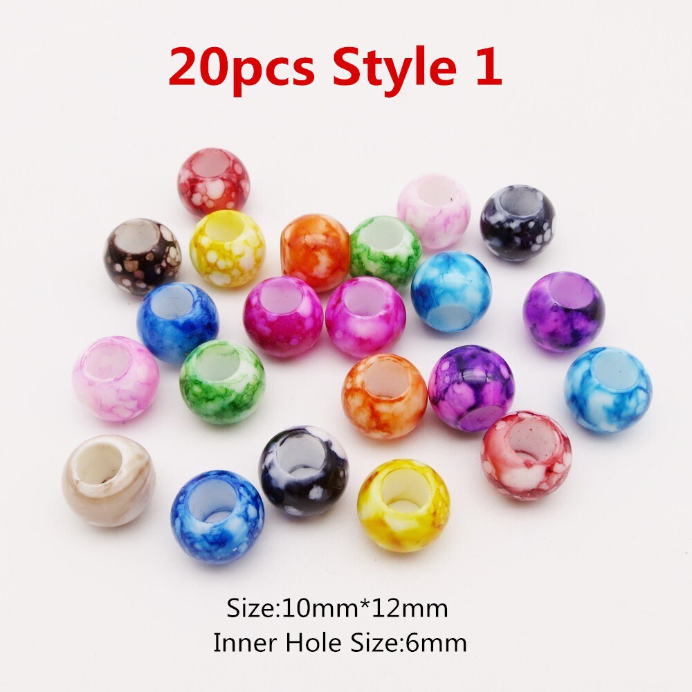 20pcs-50pcs coloured Crochet kids Braids hair braid dread dreadlock beads rings tube Braiding Hair girls women accessories: 20pcs Style 1