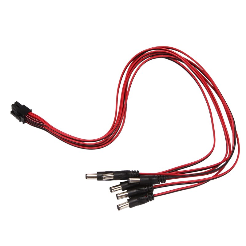 Cavo cc da 50CM a 6 spillo maschio a cc 12V cavo nero rosso: Default Title