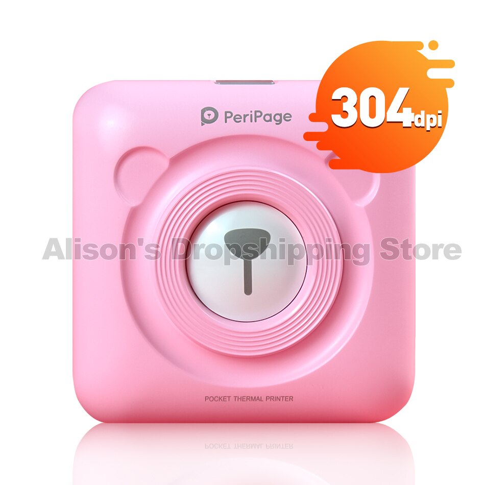 ! 304 dpi bluetooth trådlös liten termisk skrivare bild mobil fotoskrivare mini portabel fotoskrivare för android ios: 304 dpi rosa skrivare