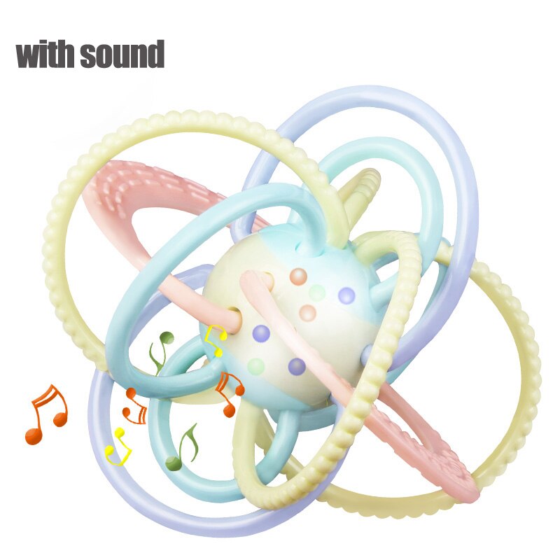 Weiche BeißRing Baby Rasseln Spielzeug für Kleinkind Kleinkind 0 12 Monate Entwickeln Hand Greifen FrüHenne Lernen Spielzeug Ring Glocke Klang Ball