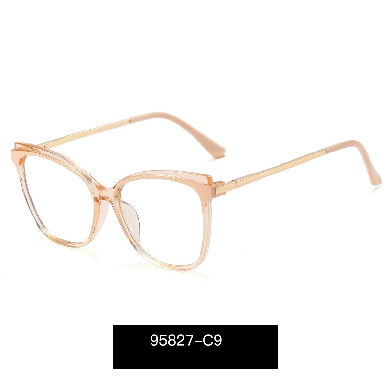 Hotony Women Eyewear Prescription Blue Light Blocking Glasses Frame Full Rim Female Woman Spectacles UV400: C9