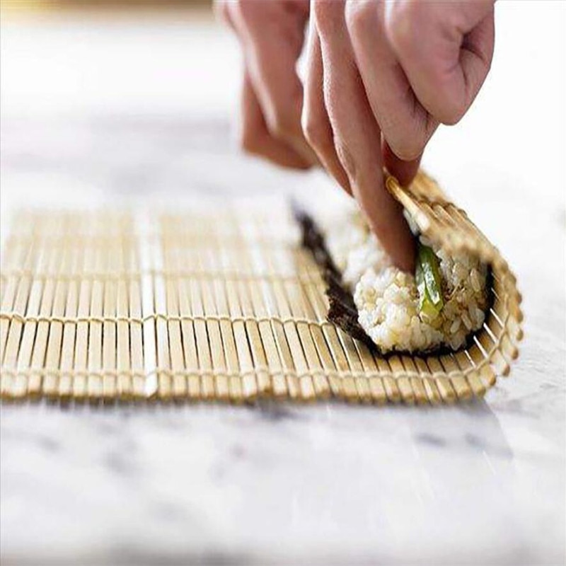 Estufas rodantes de bambú para Sushi, paletas de arroz japonesas, herramientas, molde para arroz, rodillo, accesorios de cocina DIY, 1 ud.