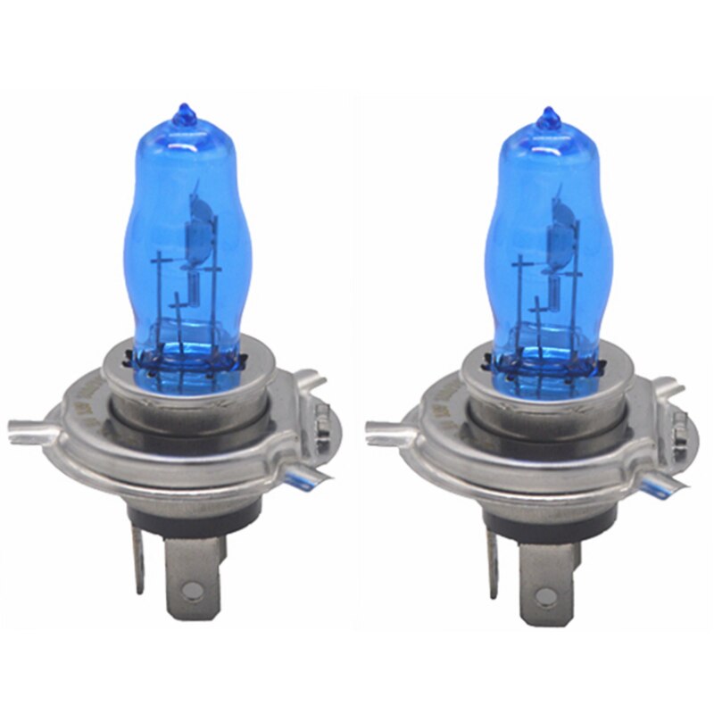 2 stk  h4 100w/90w 12v hod xenon hvit 6000k halogen bil hodelykt globes pærer lampe  h4 hod xenon lys