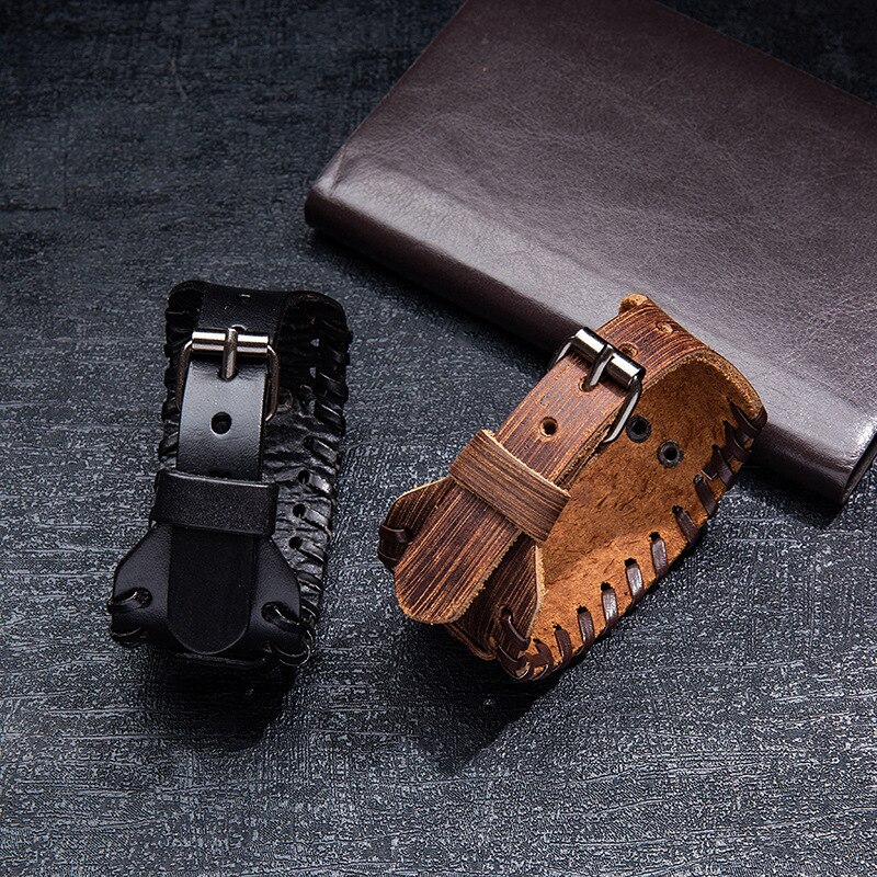 Trendy Verstellbar Alte Leder Armband für Männer Auge von Horus Symbol Wicca Amulett Armbänder Vintage Talisman Schmuck