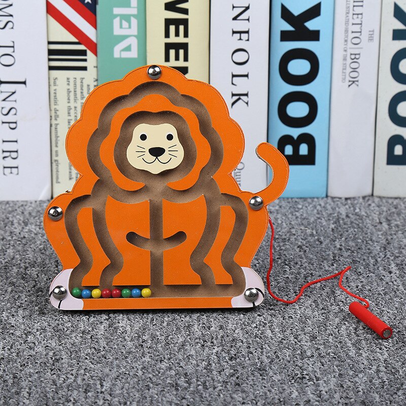 Baby Wooden Toys Maze Game Puzzle Monkey Magnetic Baby Snail Shuttle Early toy Labyrinth Learning For toys wooden toys