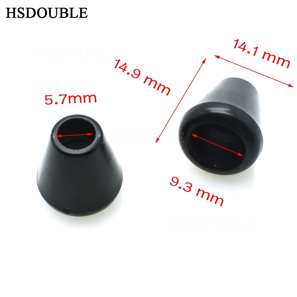 10 stk / pakke glidelås trekkpinner uten lokk ledningslås plast svart hull størrelse :5.7mm