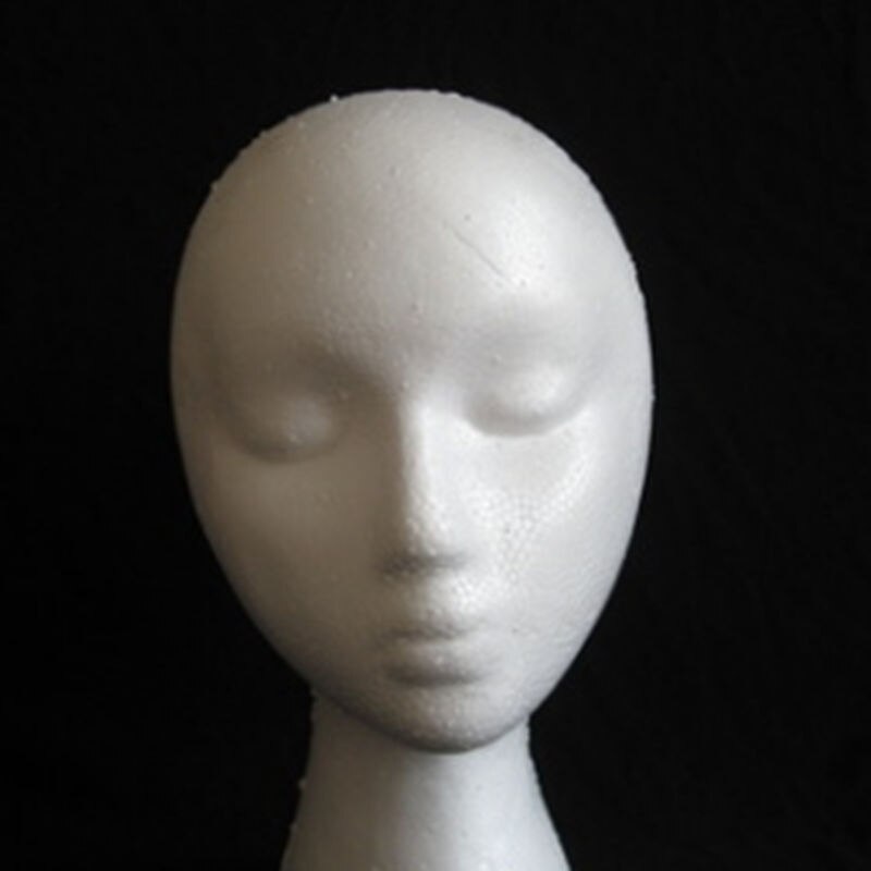 1 stk mandlige kvinder mannequin hoved model styrofoam skum dukke paryk briller hat display stand holdere 7 stilarter: D