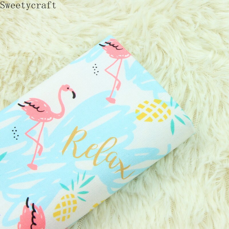 110 x 45cm paksua puuvillaa pellavakankaita by yard flamingoprintti ompelupussi pöytäliina verhojuhla kodin sisustus