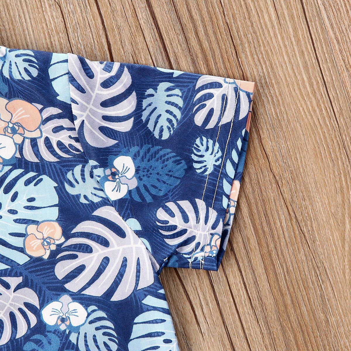 0-4Y Summer Infant Baby Boys Clothes Sets Floral Print Short Sleeve Single Breasted Shirts Tops+Shorts