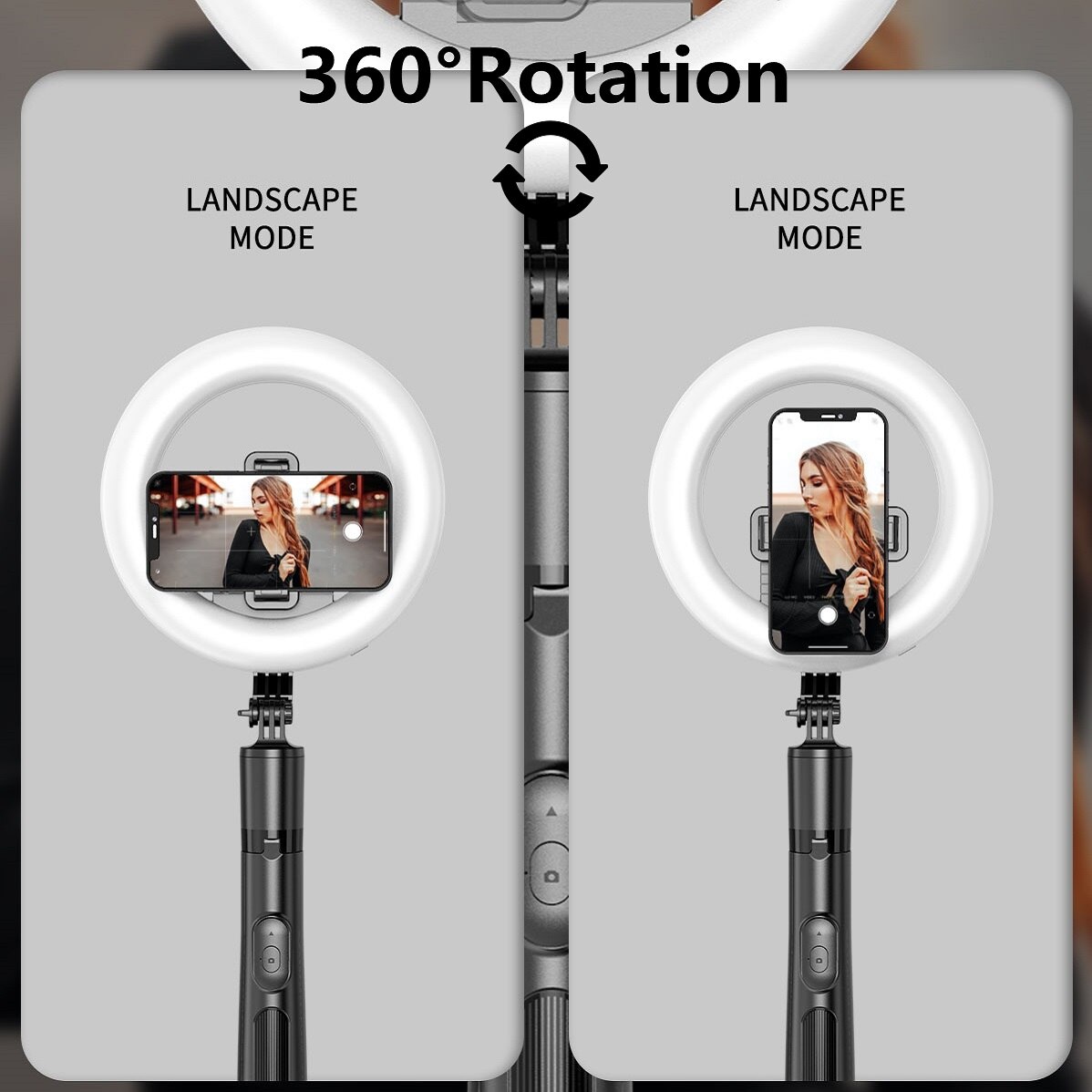 Cool dier 1680mm stor trådløs selfiestang stativ sammenleggbar led-ringfotograferingslys med bluetooth-kompatibel lukker