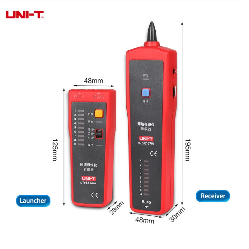 UNI-T Network Wire Tester Tracker RJ11 RJ45 Wire Line Finder Lan tester Handheld Cable Testing Tool for Network Maintenanc UT682