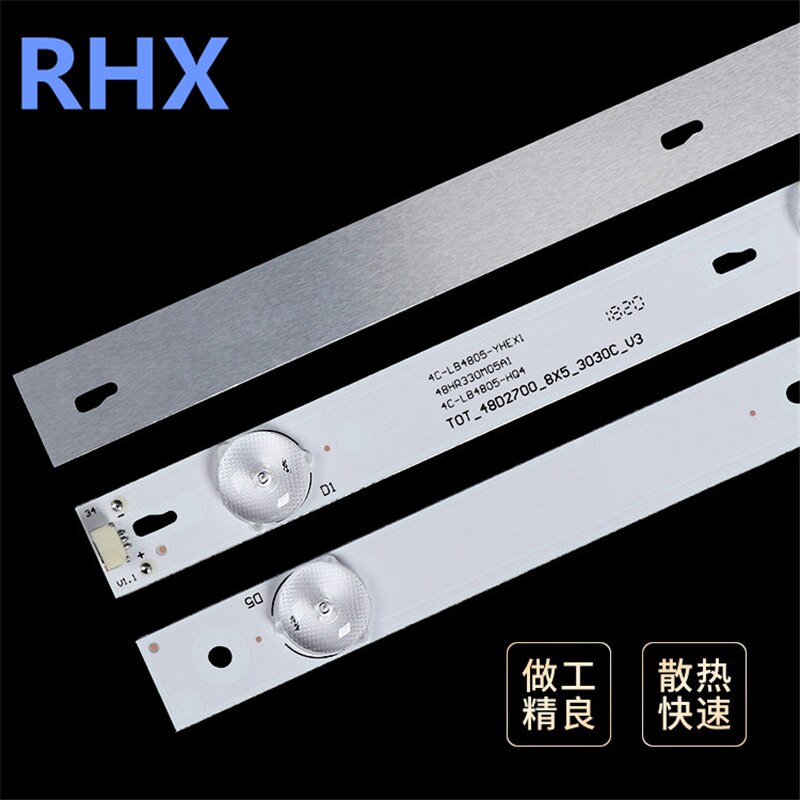 Led Backlight Strip Voor 4C-LB4805-HQ4 TOT-48D2700-8X5-3030C-V3 4C-LB4805-YHEX1 4C-LB4805-YHEX2 48HR330M05A1 V2 6V 48.5Cm