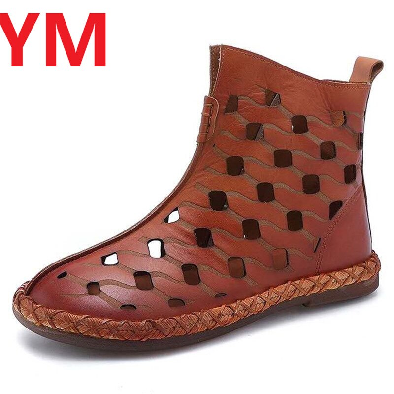 Gladiator Summer Spring Women Sandals Boots Platform Flat Ankle Hole hole ZIP hollow Ladies Shoes Zapatos De Mujer