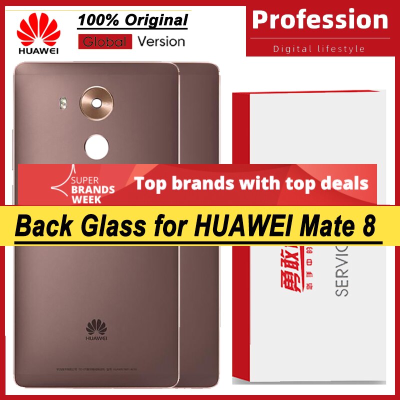 100% Original for Huawei Mate 8 Back Battery Cover Housing Door Panel Case Battery Cover with Camera Lens