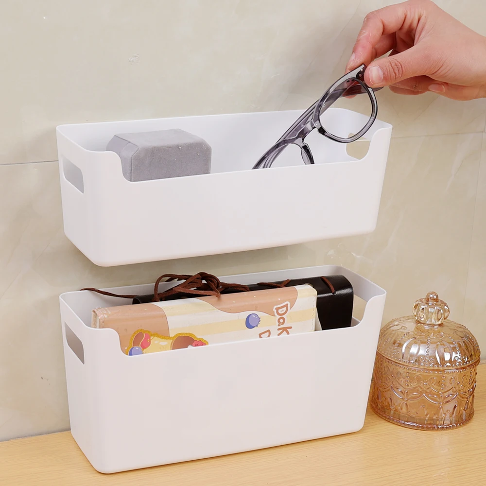 Multi Functional Wall Mounted Kitchen Storage Box Bathroom Storage Basket Cosmetics Sorting Box Living Room Other Miscellaneous