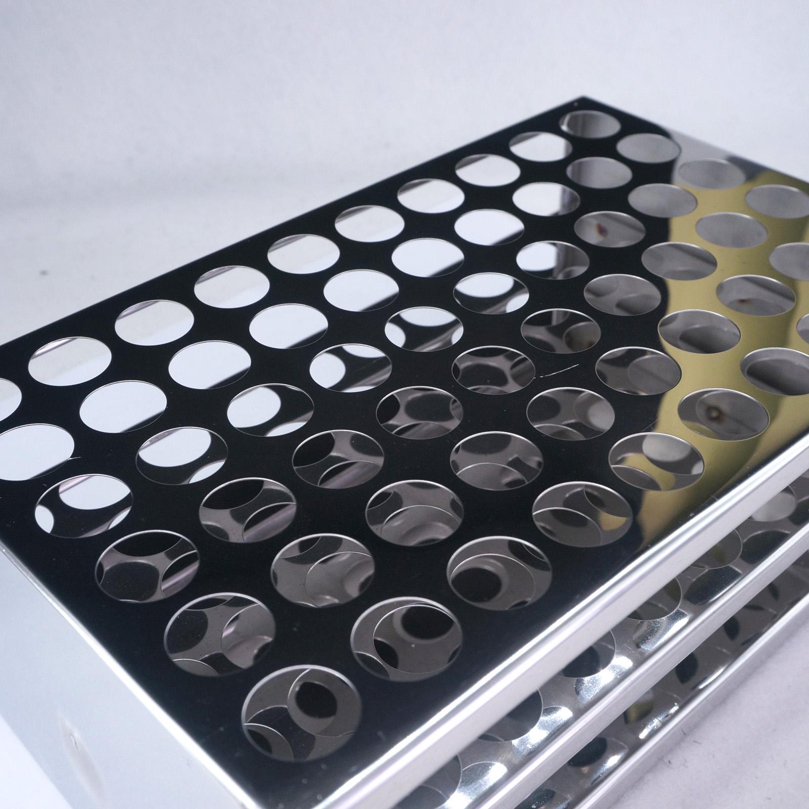 17.5mm Diam x 60 Holes Stainless Steel Test Tube Rack Holder Storage Lab Stand