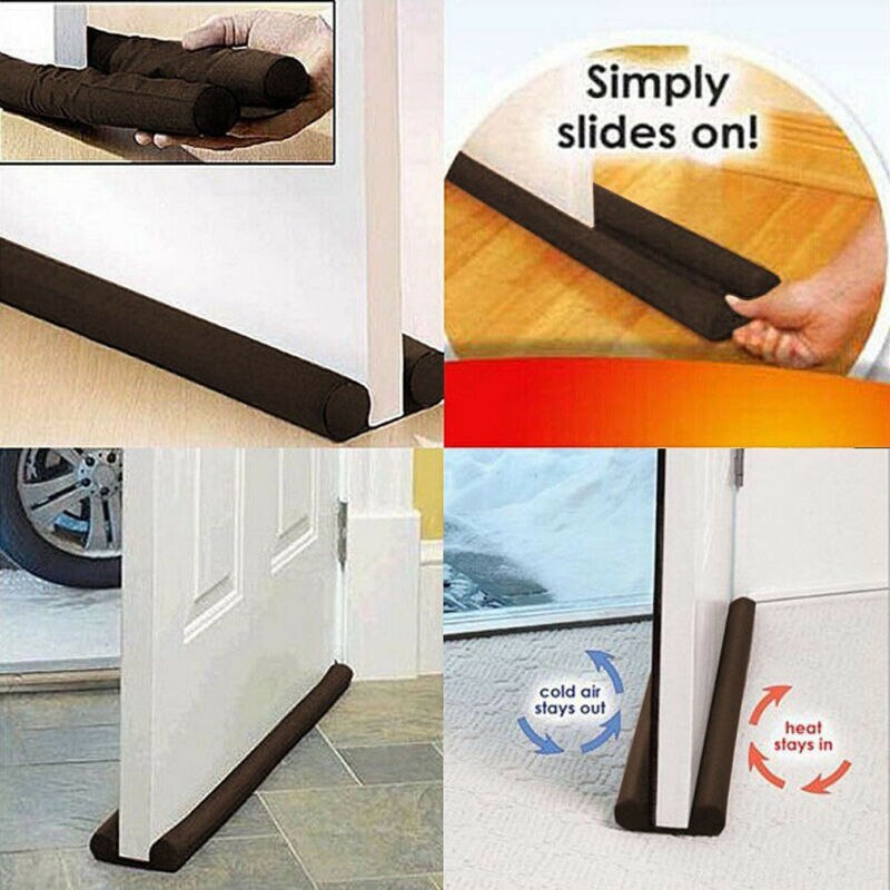 Twin Door Draft Dodger Guard Stopper Draught Excluder Protector Under Door Energy Saving