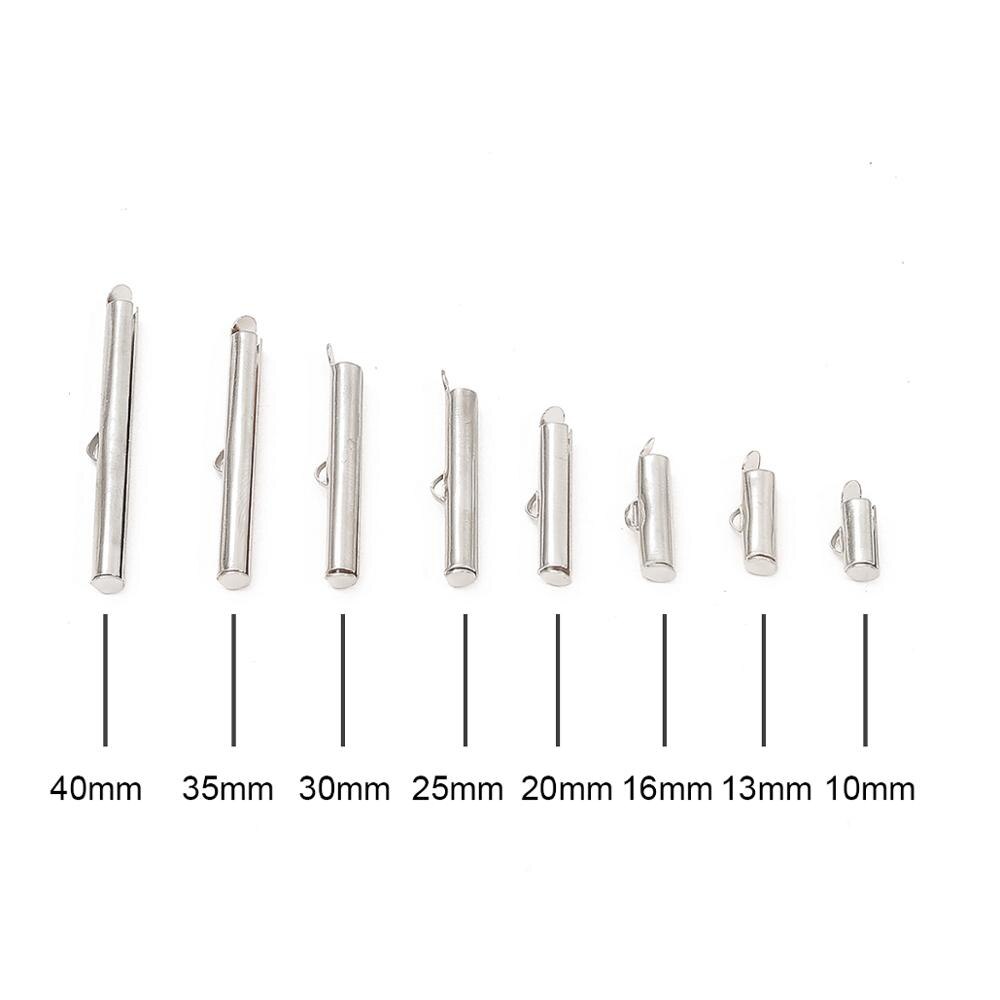 10-40 Mm Crimp Einde Kralen Dia Op End Sluiting Buizen Slider Eindkappen Connector Armband Sieraden Bevindingen Accessoires: Rhodium / 30mm 40pcs