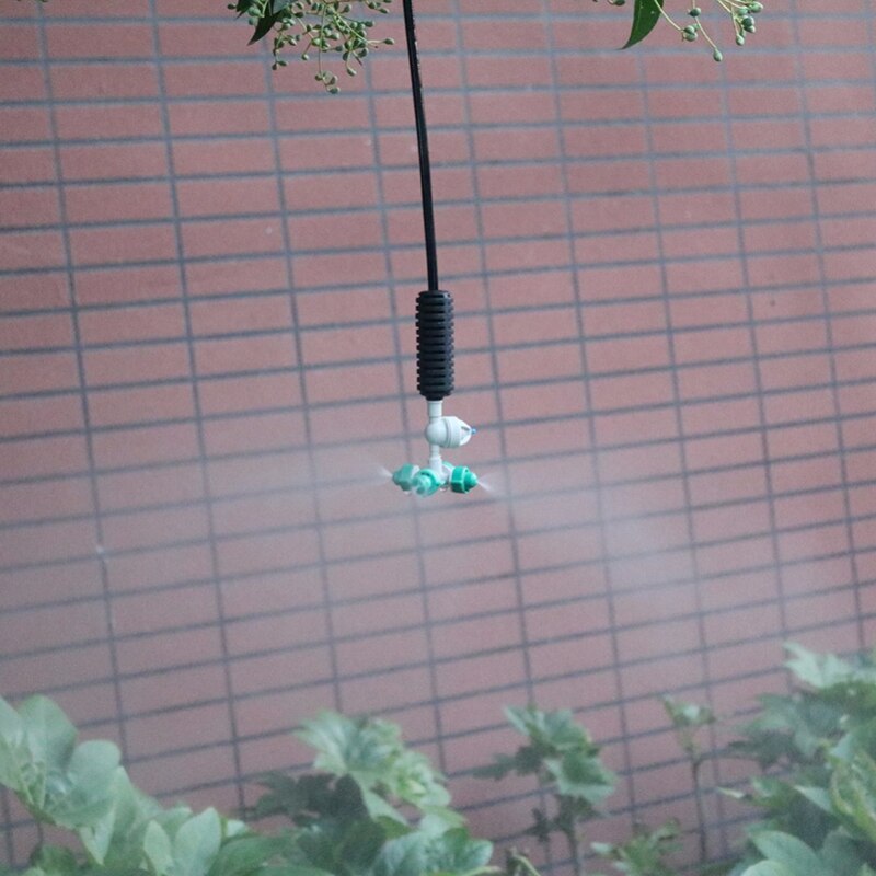 4-heads Atomized Nozzle Agriculture Greenhouse Sprinkler Irrigation 6 mm Interface Water Mist Spray Nozzles Plastic 5 Pcs