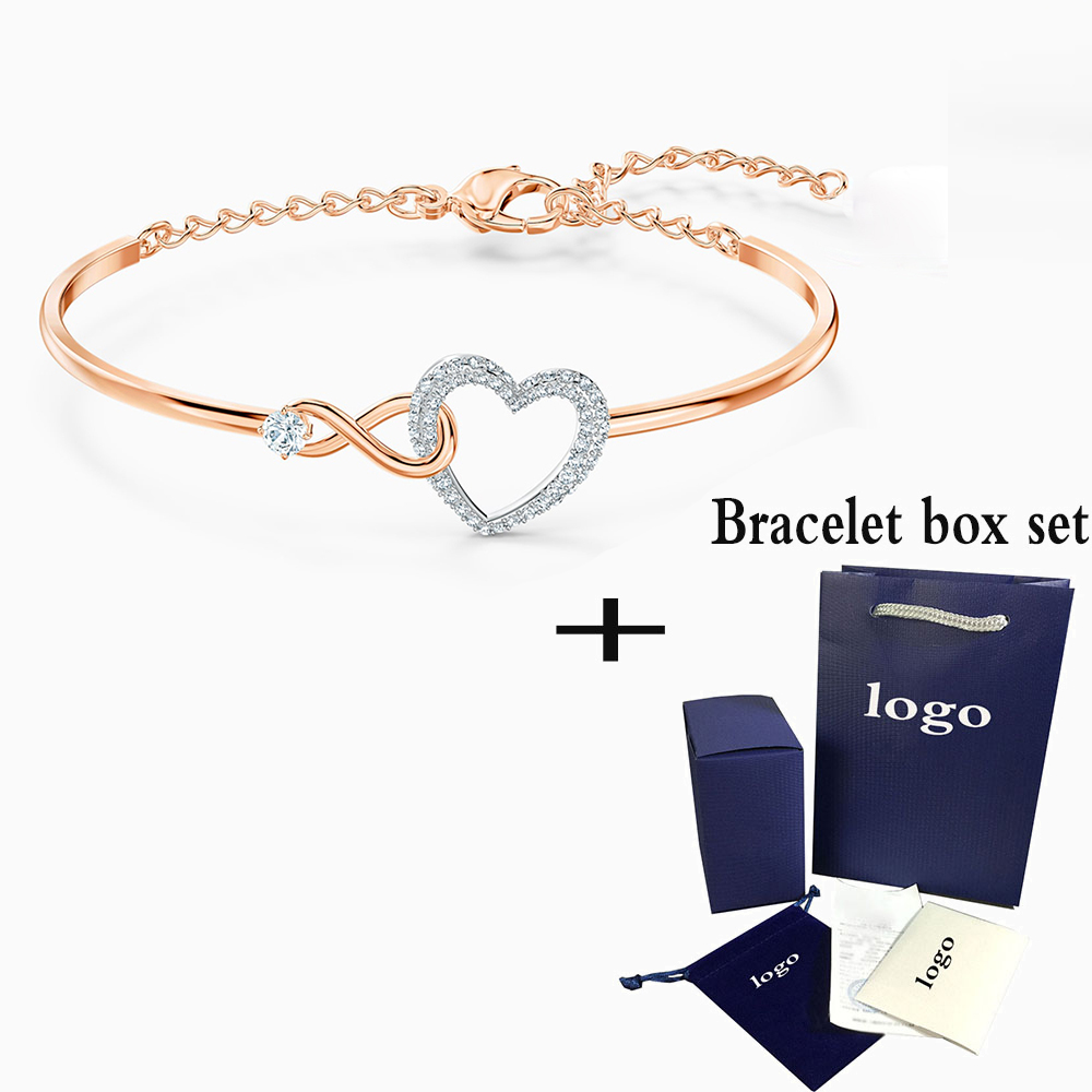 Rose guld uendeligt hjerte halskæde armbånd sæt repræsenterer kærlighed, lover at give kæreste en valentinsdag: 5