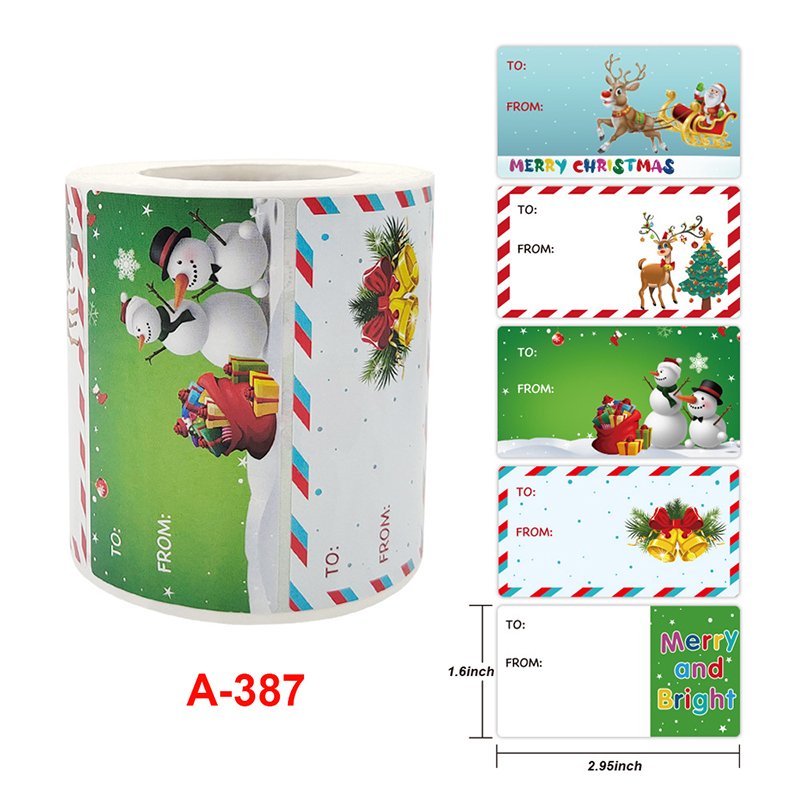 500 adesivi natalizi, 1,5 pollici, rotolo di adesivi natalizi in lamina d'oro, decorazione