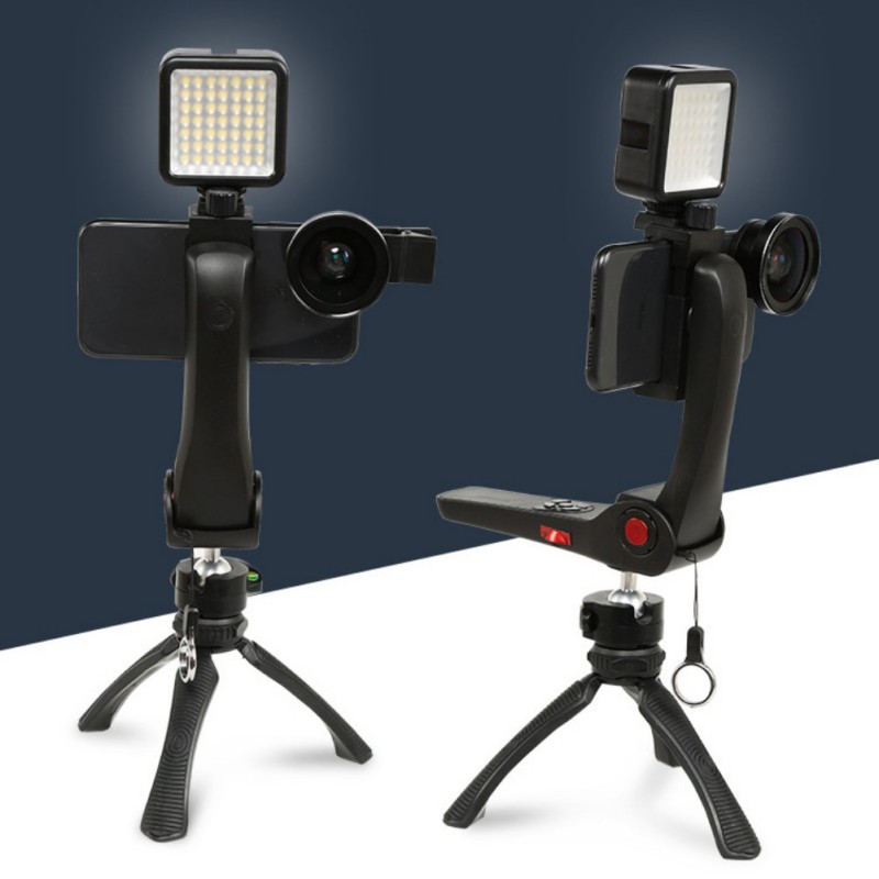 Handheld Remote Stabilizer Handheld Mobile PTZ Camera Anti-Shake Video Camera Electronic Stabilizer With Fill Light Micro-Lens