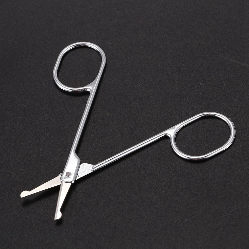 Tijeras de seguridad multiusos con punta redonda para vello Facial, ceja, barba, bigote y recorte de 2 uds.