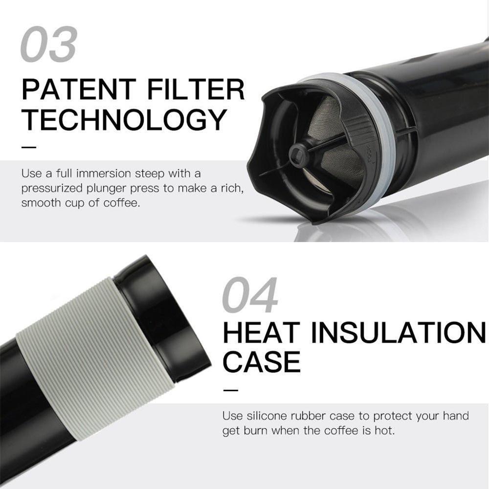 portable pressure pot hand coffee pot French brewing coffee machine travel cup manual patent plunger FC