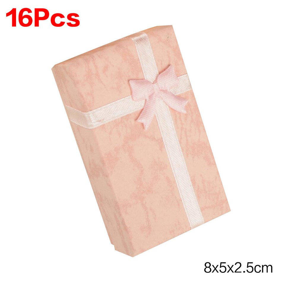 16 teile/los Schmuck Kasten 8x5cm Schwarz Halskette Kasten für Ring Kasten Papier Schmuck Kasten Verpackung Armbinde ohrring Anzeige: Rosa