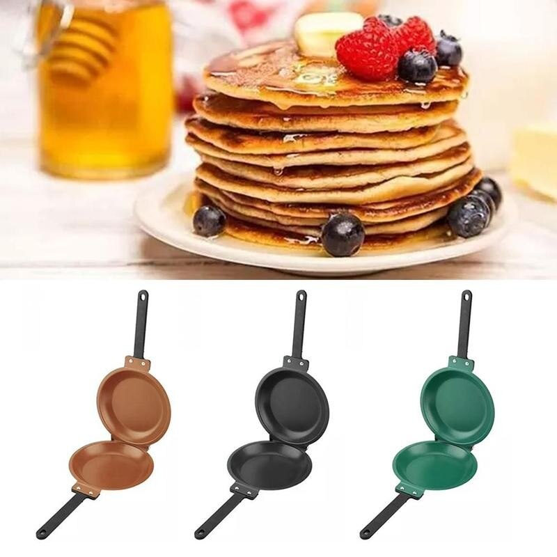 Dubbelzijdig Koekenpan Non-stick Keramische Coating Flip Koekenpan Gebakken Ei Omelet Pannenkoek Maker Huishoudelijke Keuken Kookgerei
