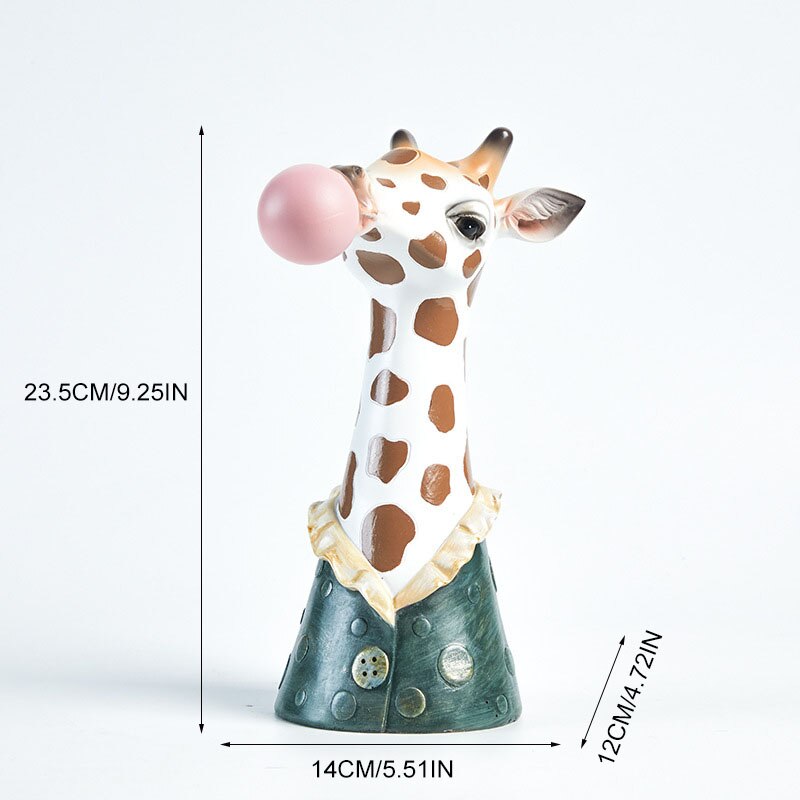 Creatieve Moderne Dierenkop Hars Succulent Vaas Bloempot Hand Schilderen Giraffe Zebra Panda Bellen Blazen Dier Buste Figuur: Default Title