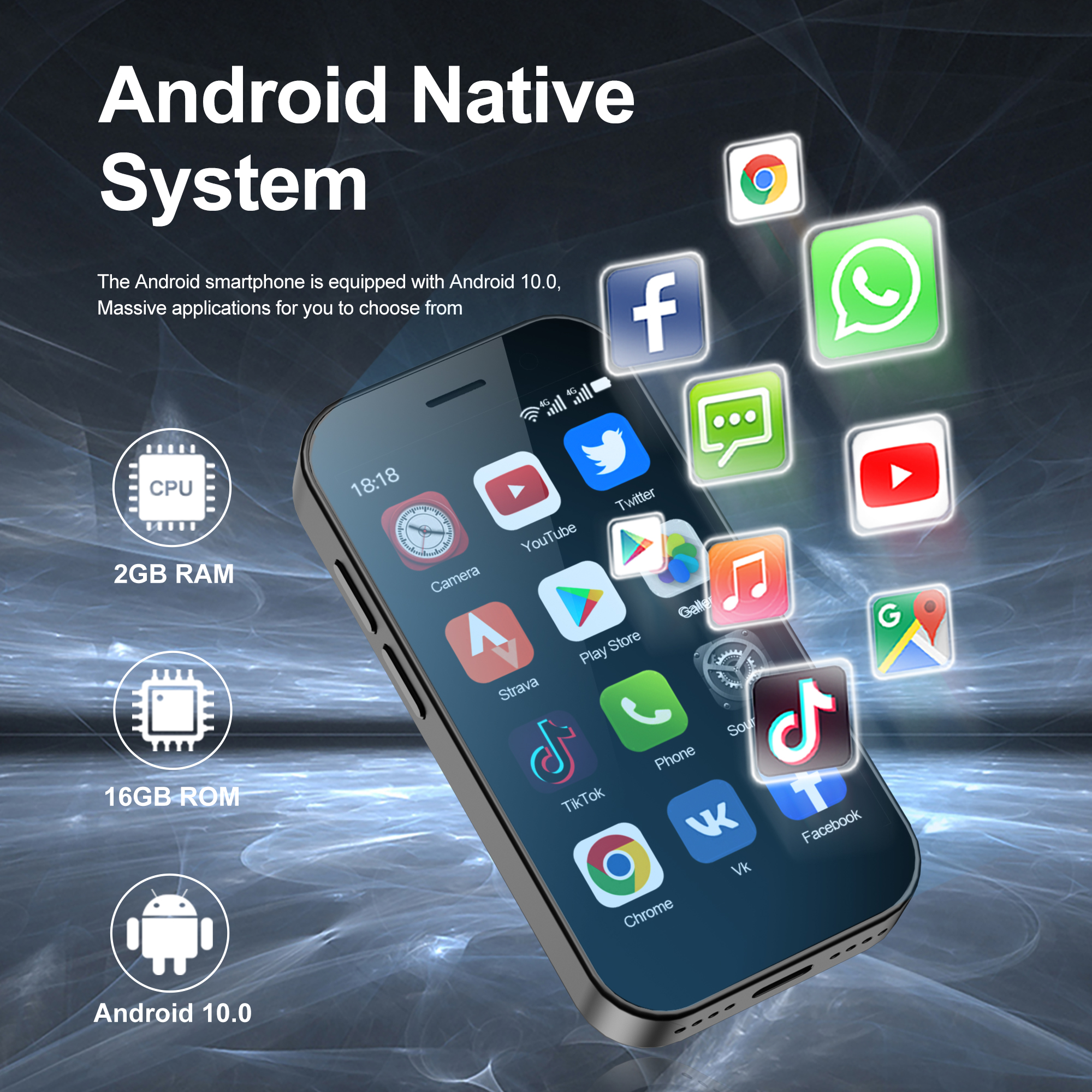 Servo king 9000 3.0 "display hd pequeno smartphone android 10.0 rede 4g lte 2gb + 16gb 2000mah reconhecimento facial mini telefone móvel