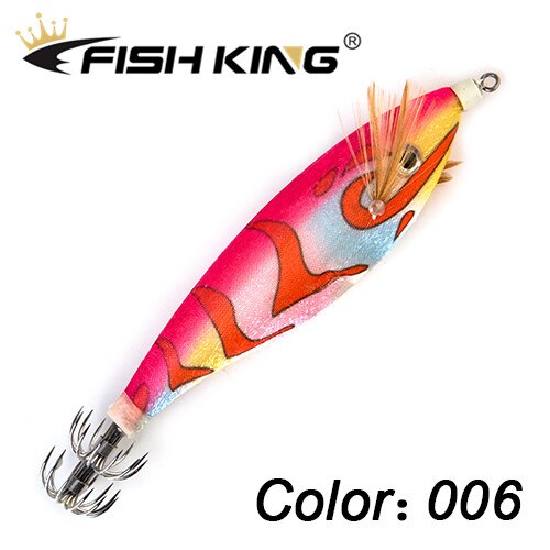 Fiske drag bläckfisk krok 9cm 16g självlysande wobblers jigging ocean bläckfisk bläckfisk trä räkor hårda beten 3d ögon jiggar: 006