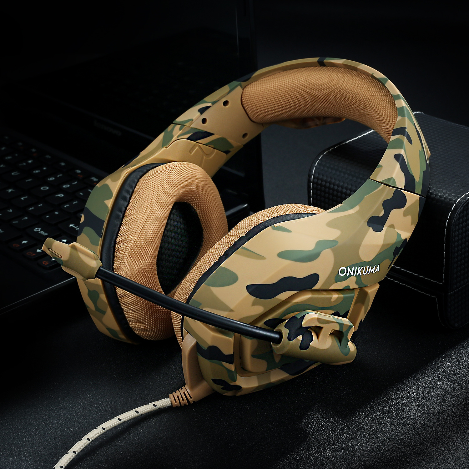 Grensoverschrijdende onikuma oortelefoon K1 camouflage oortelefoon pc PS3 PS4 game headset Xbox Op