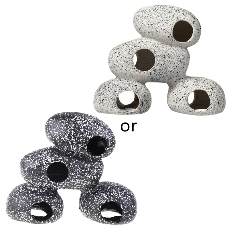 Aquarium Rock Cave Fish Tank Pond Hideaway for Shrimp Cichlid Hiding Breeding Spawning Hideout Decor Ornament: 02