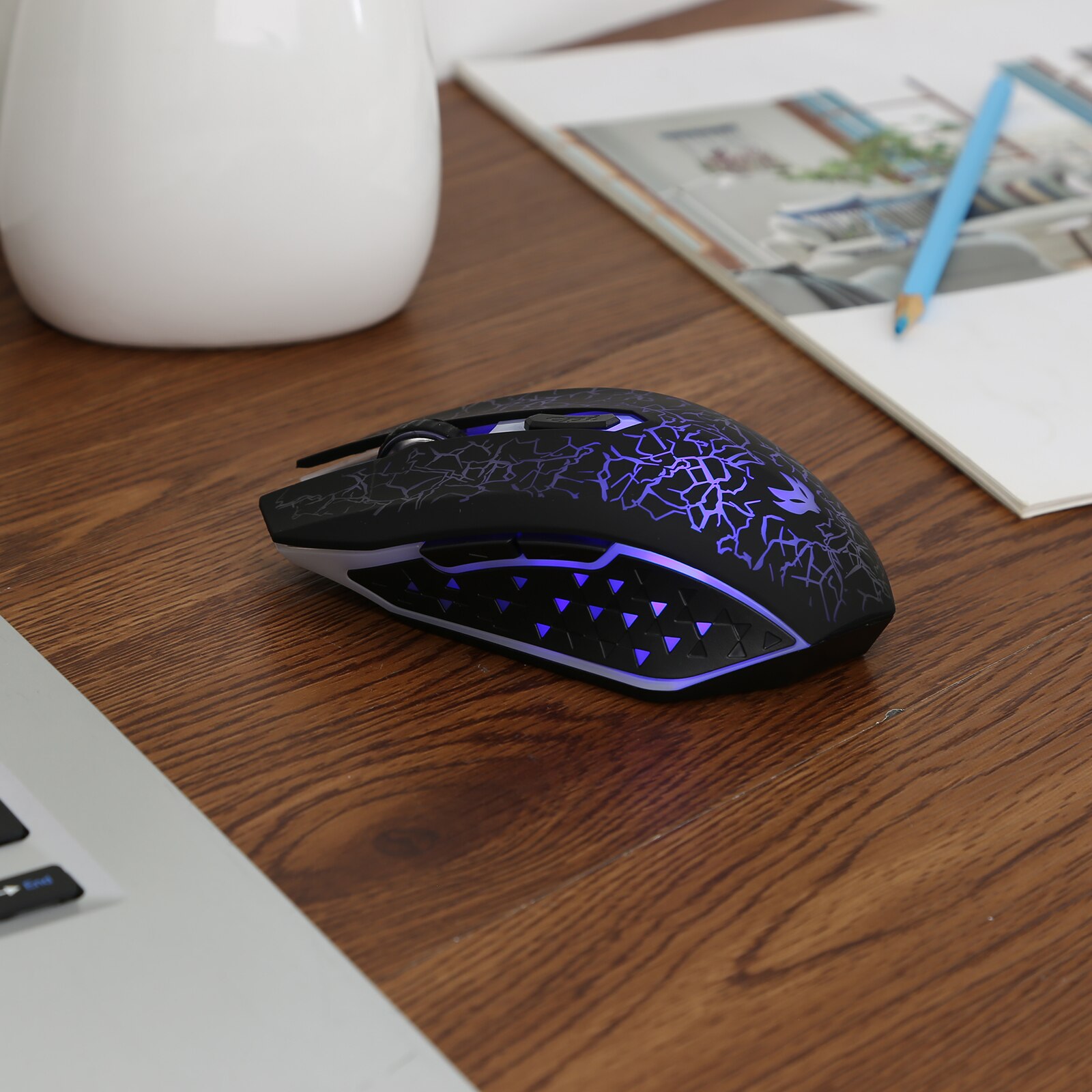 Wireless Gaming Mouse Rechargeable 2.4GHz Rechargeable Cordless Mice Wireless Computer Silent Gaming Mouse for Laptop