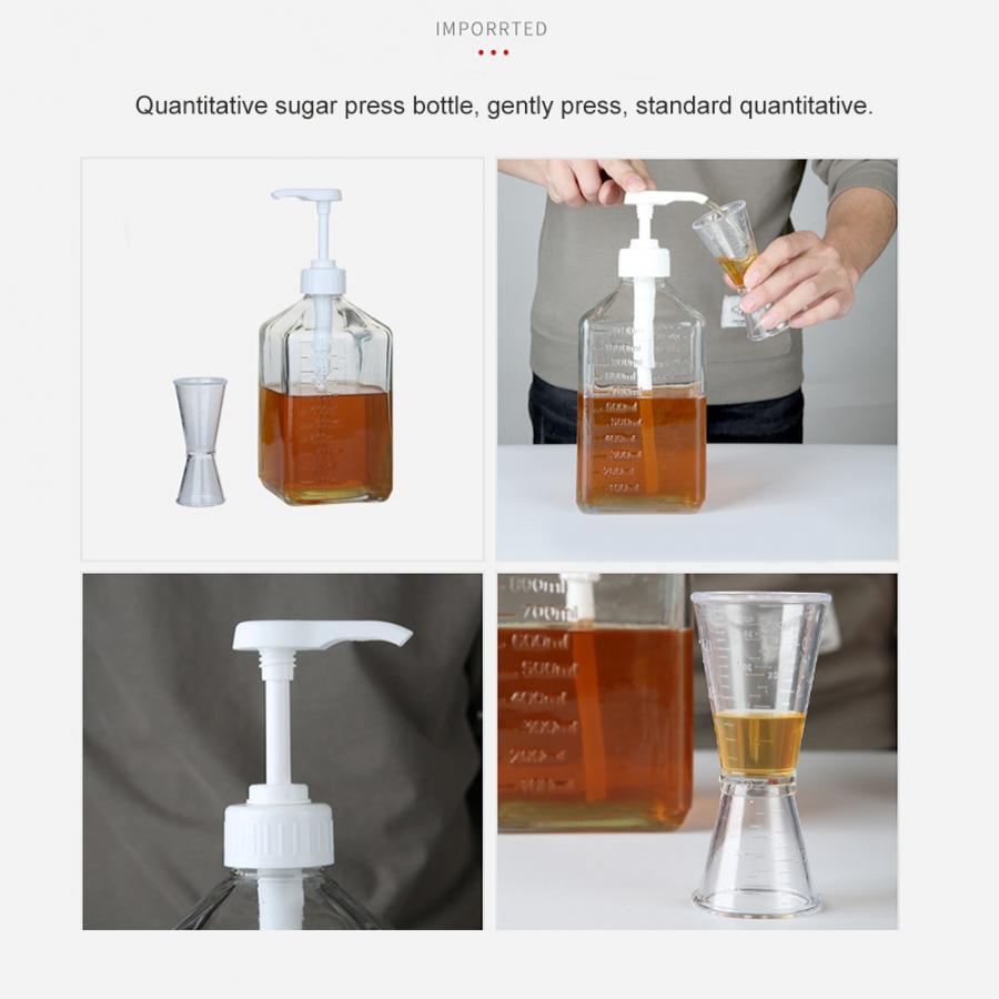 5cc Syrup Pump Bottles 1600ml Simple Press Pump Bottles Empty Syrup Ketchup Sauces Condiment Containers Squeeze Bottle
