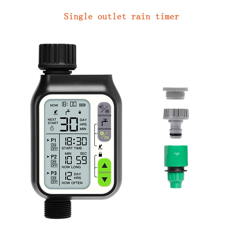 Rainwater Induction Large LCD Screen Automatic Watering Device Garden Balcony Irrigation System Intelligent Sprinkler Controller: Irrigator A