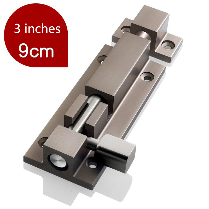 Safety Guard Latch Slide Lock Door Drawer Barrel Bolt 2 Inch 3 Inch, Silver Thick Aluminum Alloy Open Latch Door Lock with Screw