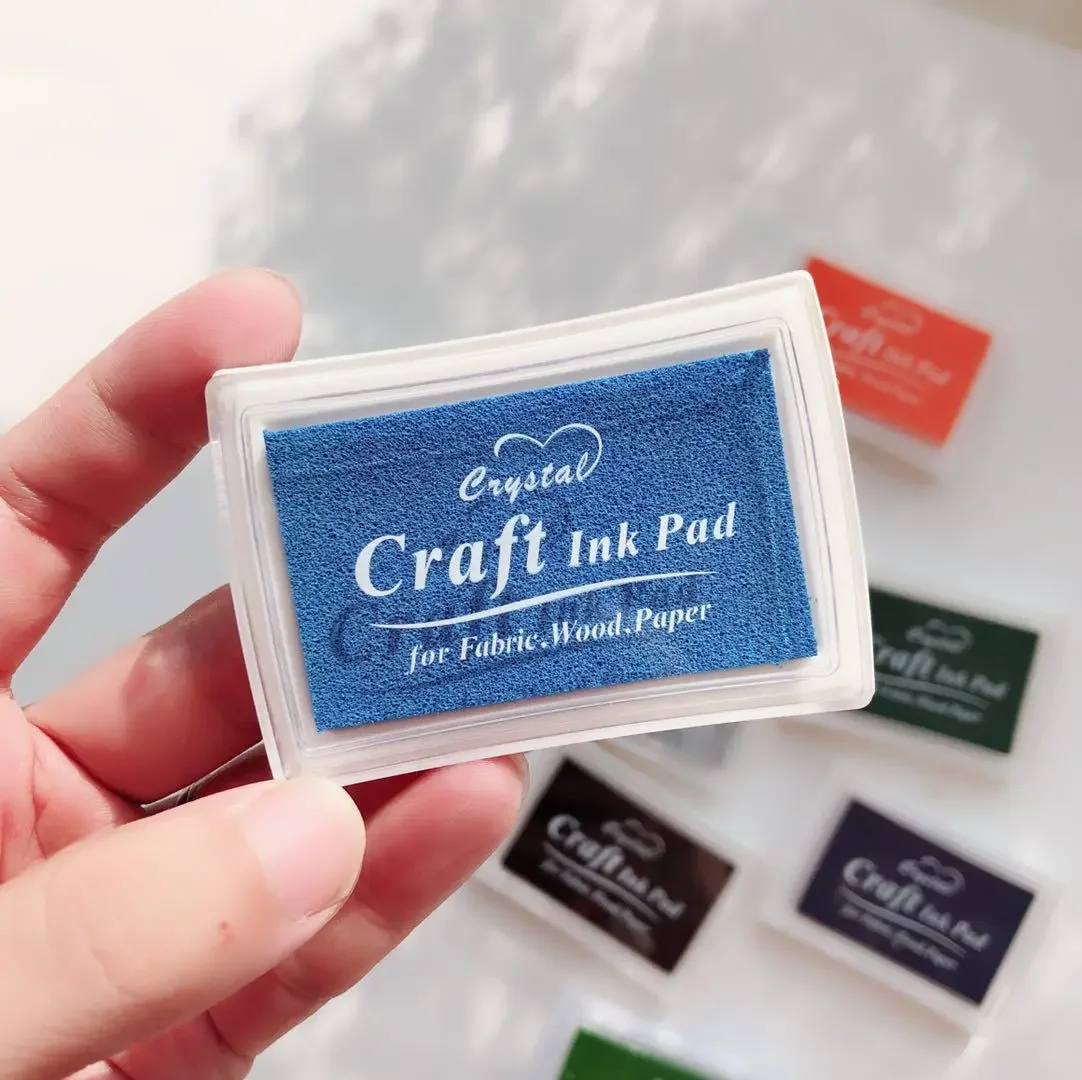 Ink Pad Ink Stamp Pad for DIY Craft Rubber Self Inking Roller Stamps Stationery Album for Scrapbooking Paper Decoration: LIGHT BLUE