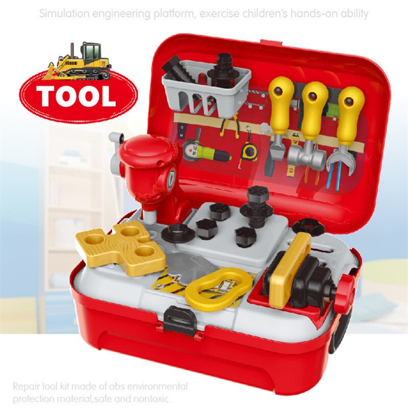 Kids Toolbox Kit Pretend Play Simulation Repair Tools Toys Plastic Game Learning Engineering Tool Toys Xmas For Boys Kids