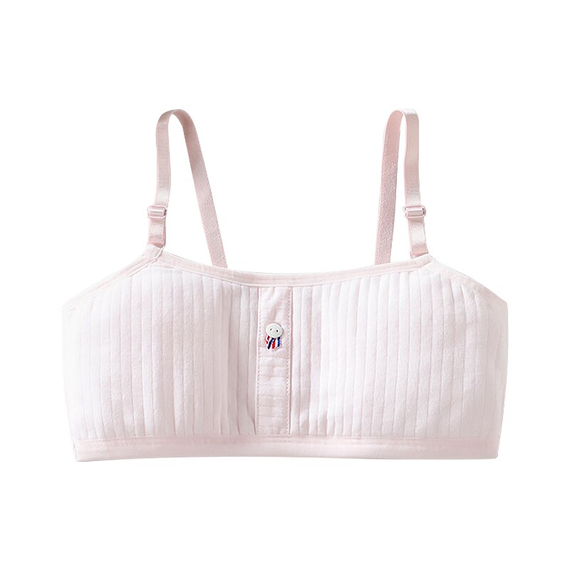 [B226] 8-16Y Tieners Effen Kleur Zachte Katoen Draadloze Beha Puberteit Meisjes Ademende Tops Ondergoed: Pink