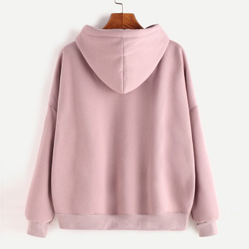 Women Loose Hoodies Casual Hooded Pullover Blouse Tops Girl Tracksuit Sweat Coat Autumn Casual Sportswear