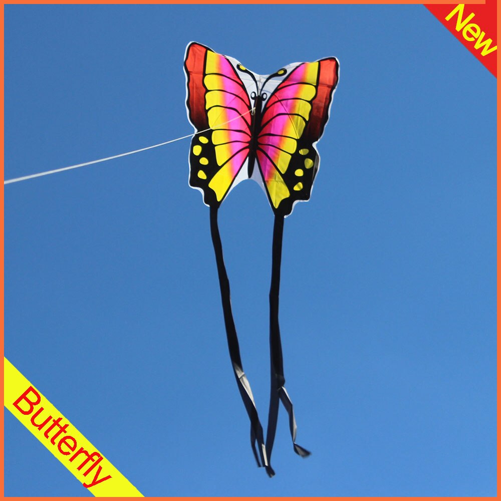 pink blue lovely butterfly kite for kids children audlts with long tails outdoor animal single line cartoon kites